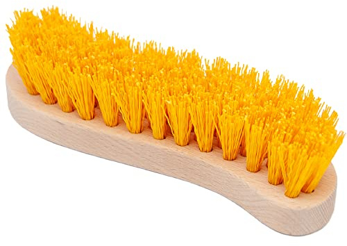 Scrub Brush - Stiff Bristle Brush for Deep Cleaning, Nylon Brush with Hard Bristle, Utility Hand Brush for Indoor and Outdoor, Wooden Scrubbing Brush, Hard Brush Heavy Duty Boot Hand Scrubber