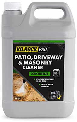 KilrockPro Driveway, Patio & Path Cleaner 5L - Concentrated, professional outdoor hard surface cleaner - Shifts stains, oil and grease - Suitable for powerhoses and pressure washers, Grey