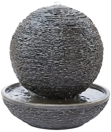 Easy Fountain Mysterious Moon Water Feature – Mains Powered, No Plumbing, Outdoor Garden Fountain with Recirculating Pump, Polyresin, Patio & Garden