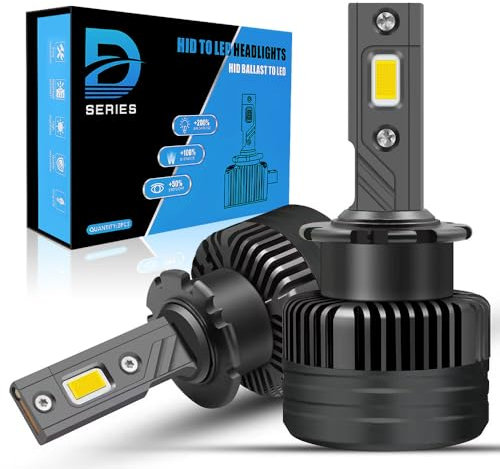 Ckeibt D2S LED Headlight Bulbs, Plug and Play, 12000LM Super Bright LED Bulbs, 90W 6000K Xenon White, Replacement OEM D2S D4S Xenon Bulbs, Pack of 2