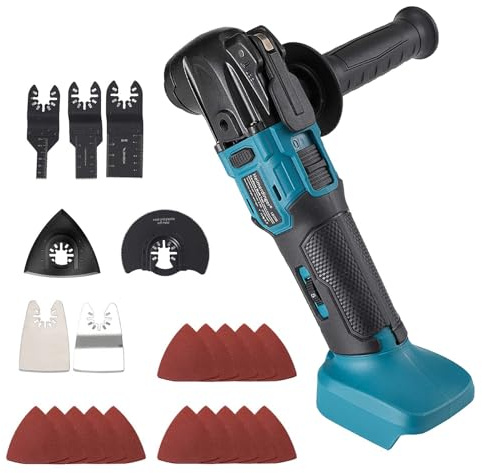 Cordless Oscillating Tool for Makita 18V Battery,Brushless-Motor Oscillating Multi-Tool with Auxiliary Handle for Scraping, Sanding,Cutting