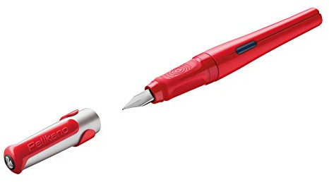 Pelikan Pelikano Original Füller für Rechtshänder, Federbreite M, Rot, 1 Stück