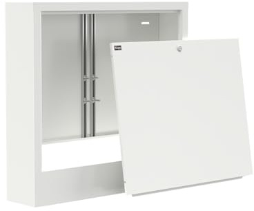 Aufputz Verteilerschrank Verteilerkasten für Fußbodenheizung 4-14 Heizkreise (Weiß, 8 Heizkreise)