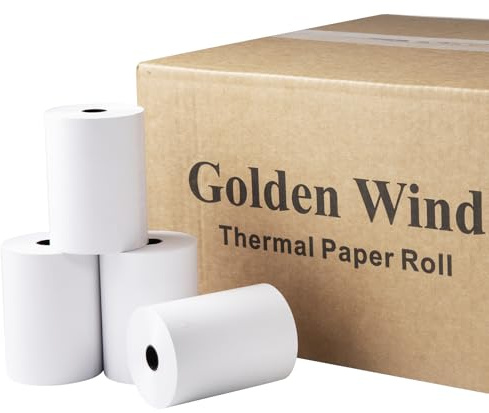 50 Rolls, 2 1/4”x 85’ Thermal Paper Till Receipt Roll for Credit Card Terminals，57 * 50mm (Roll Diameter), 55gsm Premium Quality.