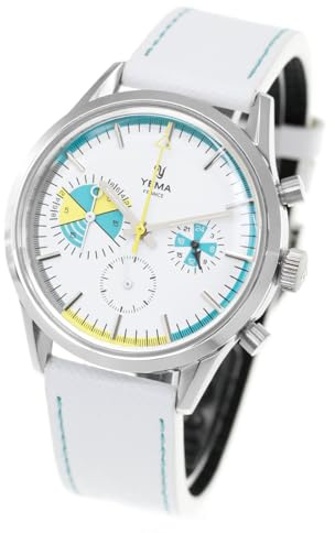 YEMA Yachtingraf Acciaio Cronografo Ibrido Meccanico Quarzo Bianco Orologio Uomo