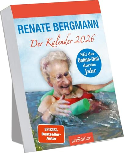 Renate Bergmann – Der Kalender - Abreißkalender 2026 - arsEdition-Verlag - Tageskalender zum Aufstellen oder Aufhängen mit Zitaten von Twitter-Oma für 2026-10,5 cm x 14,5 cm