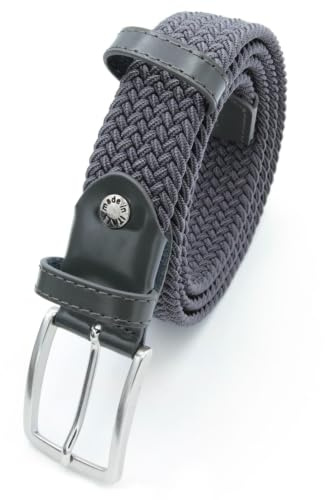 Navigare Cintura Elastica Intrecciata Made in Italy, E , Con Inserti in Vera Pelle, Donna Uomo