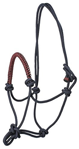 USG 15050024 Knotenhalfter, umflochtener Nasenriemen mit Glitzersteinchen, Navy, Vollblut/Warmblut
