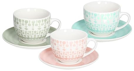 Tognana Gipsy Soft, 6 tazas de té cc 270 con platos, porcelana multicolor