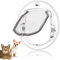 chatiere Double vitrage Ronde- Porte chatière pour Chat, 4 Voies, Porte pour Petit Animal Domestique avec fenêtre en Verre pour Chats, Petits Chiens, Chiots