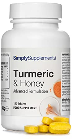 Turmeric and Honey Tablets | 120 Tablets | Vegetarian Friendly | Made in The UK