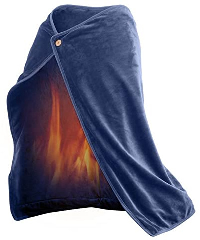 UVCMDUI Manta Eléctrica, Temperatura Ajustable Manta Electrica USB, Electric Blanket para Hogar Y Oficina, Lavable Calientacamas para Cama Y Sofá,Azul