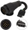 Adaptateur de Prise de Remorque, Yosoo Couvercle de Prise de Remorque EU 13 Voies Rondes vers US 4 Voies Plat Connecteur de Remorque Convertisseur Conversion Prise de Remplacement pour