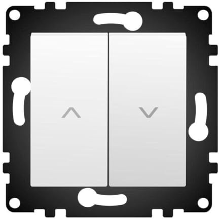 WESA - Pulsador Doble de Pared para Persianas Automáticas Estándar, Fácil instalación con Opción a Distintos Diseños, No incluye marco, PJ-27-W