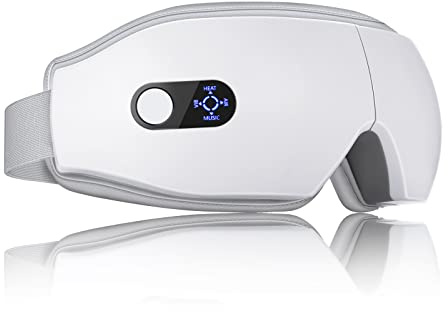 NOWWISH Regalos del día de San Valentín para él y ella, masajeador de ojos con calor, máscara de ojos inteligente para relajarse, regalos de cumpleaños para mujeres y hombres, color blanco