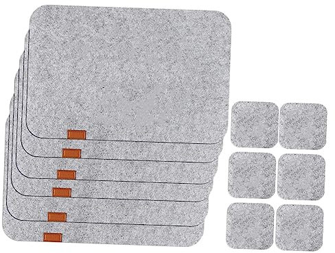 Zerodeko 12piezas Manteles Individuales De Fieltro Juego De Posavasos y Salvamanteles Antideslizantes y Resistentes Al Calor para Cocinas y Comedores