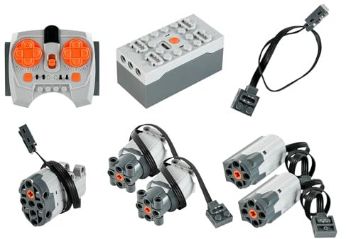 HOTUT Compatible con Lego Motores Power Functions Building Set,8pcs Power Functions Motor Remote Receiver Set,Juego de Motores Power Functions,Motor Electrónico