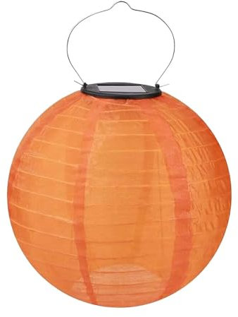 Lampada da 30,5 cm ispirata alle lanterne cinesi, lanterne da appendere in nylon, sfere luminose a LED ad energia solare, impermeabili per feste all'aperto, sante solari da appendere per