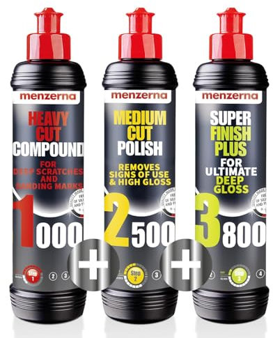 menzerna Polishing Set – HCC1000, MCC2500 & 3800 | 3-Step System for Scratch Removal, Swirl Elimination & Mirror-Like Finish