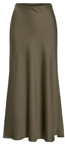 Vila Women's Midi Skirt Variety High Waist, Dusty Olive, 34