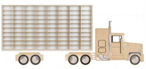 ArtTwist Vitrine pour Collection avec 80 Compartiments | Armoire Vitrine Murale 78,5cm x 40cm x 4cm pour Hot Wheels ou Matchbox | Etagere Figurine (Camion Amérique)