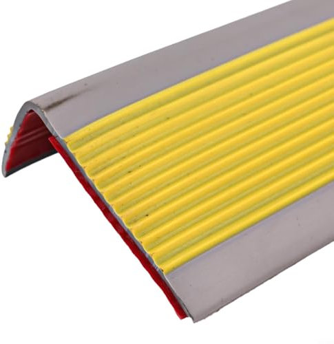 Strisce antiscivolo in gomma per scale a forma di L per una maggiore sicurezza, protezione per bordi delle scale in vinile PVC per scale in legno, metallo, vetro, facile installazione, non richiede
