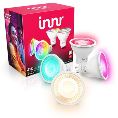 innr Zigbee GU10 Smart LED Spot, funktioniert mit Hue* und Alexa (Bridge erforderlich), White & Color, 16 Millionen Farben, Dimmbar, Smart Home Lampe, 410 lumen, 4 Stück