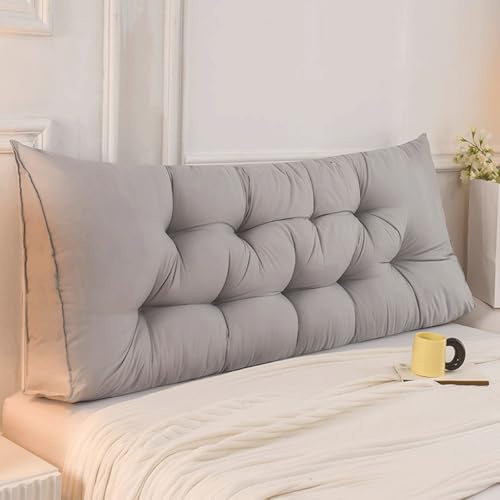 Cuscino a cuneo per testiera letto king size, triangolare, cuscino di supporto lombare, super morbido, per sedersi, leggere, divano, adulti, bambini (dimensioni: 180 x 50 x 15 cm, colore: chiaro