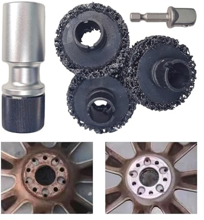 Hitburu Pulitore Mozzetti Ruota, Rimozione Ruggine Cerchioni, Strumento di Precisione per Rimuovere Ruggine da Testa Asse Ruota per Auto, Veicoli