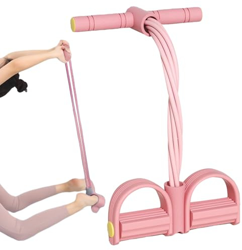 Banda de resistencia para pedal de pie, equipo de entrenamiento para sentarse, elástico de 8 tubos con asas para entrenamiento abdominal, piernas, brazos, espalda, fitness, yoga, hogar, mujeres y