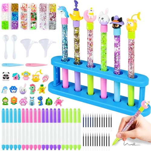 PATEMZON Fabrique a Stylo, Atelier de Stylos, Activites Manuelles pour Enfants, Kit de Creation Stylo avec Accessoires, Activité Manuelle Enfants pour Fête Scolaire, Kit Loisir Creatif Fille Garcon