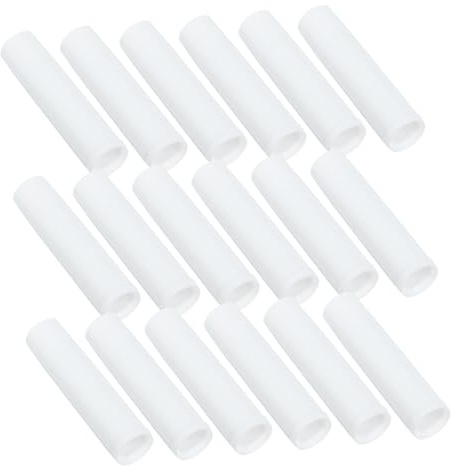 Mikinona 50 St Läppbalsamtuber i PP med Lock och Vita Kapsyler Tomma Påfyllningsbara Behållare för DIY Läppvård Hållbara och Luktfria Plasttuber med Tryckmekanism för Enkel Applicering
