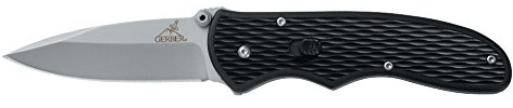 Gerber Gear Fast Draw Pocket Knife - 2.99 Plain Edge Blade Assisted Opening Folding Knife - EDC Gear and Equipment - Stainless Steel