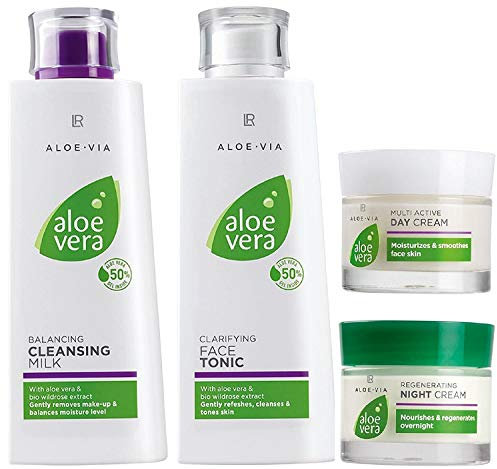 LR ALOE VIA Aloe Vera Gesichtspflege-Set (Reinigungsmilch, Gesichtswasser, Tages- & Nachtcreme)