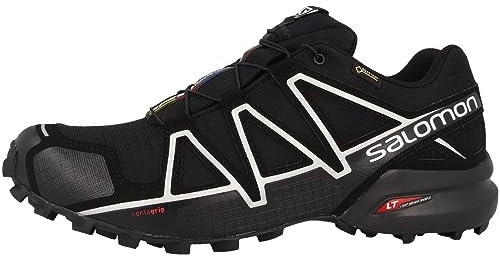 Salomon Speedcross 4 Gore-Tex Herren Trailrunning-Schuhe, Wasserdicht, Präziser Fusshalt, Black, 44 2/3