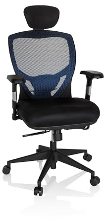 hjh OFFICE 657110 Hög kontorsstol VENUS BASE - Iögonfallande design med otroliga tekniska finesser, Många olika justeringsmöjligheter, Modernt mesh för maximal komfort.