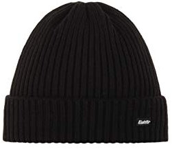 Eisbär RIPP Mütze schwarz – Dünn Gestrickte Rippstruktur, Schlichter Lässiger Look, Umschlagmütze für Winter, Ski, Snowboard, Wandern & Alltag, Atmungsaktiv & Leicht, Einheitsgröße 55-60 cm