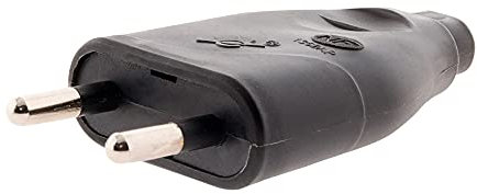 Fiche mâle 2P 6A - noir - Zenitech