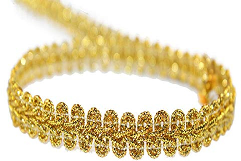 Yalulu 10 Meters Sewing Accessories Embroidery Braid Twist Fabric Cord Lace Trim Sewing Trimming Edge Craft Decorative Ribbon for Curtain Clothes Table Home Decoration (Gold)