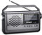 PRUNUS J-15 Kofferradio Weltempfänger Radio UKW/FM/AM/SW, Tragbares Radio Batteriebetrieben oder mit AC-Strom, Radio Klein mit Kabel, 3W Großem Lautsprecher, Taschenlampe für Notfälle.