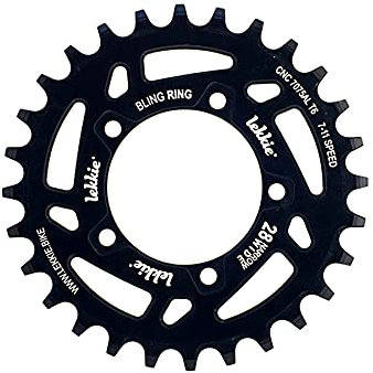 windmeile | Lekkie Bling Ring Kettenblatt, 28T, für Bafang BBS01 und BBS02, Kettenring, Chain Ring, Fahrrad, E-Bike, Pedelec