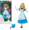 Disney Store Offizielle Puppe für Kinder, Alice im Wunderland, 30 cm, vollbewegliche Puppe im Satinkleid mit Schürze, mit Haarbürste, geeignet ab 3 Jahren