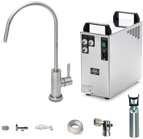 BieTal® Tafelwassergerät Wassersprudler Sprudelwasseranlage mit Wasserhahn C-Auslauf 1-leitig als Komplettset ohne Kühlung