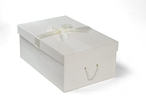 Conservazione Scatola per abiti da sposa, con CHELSEA IVORY. (XL EXTRA GRANDE SIZE 75 x 50 x 30 cm) Protegge, previene l'ingiallimento, senza acidi, fatto a mano nel UK. CHELSEA IVORY