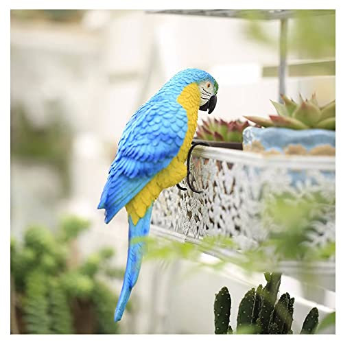 Primst Resin Animal Planter Pot Hanger Decorations, Hanging Realistic Parrot Flower Pot Figurine Planter Pot Hanger Decoration for Garden Yard Balcony, 2.7 x 8.2Decor (Blue)