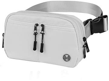 Mokzer Bauchtasche 2L Hüfttasche für Männer & Frauen - Stylische Gürteltasche mit verstellbarem Gürtel - wasserdichte Gürteltasche zum Laufen Radfahren Reisen, Grau, Fanny Pack Belt