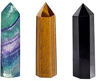 PAKMEZ Bâton Magique en Cristal Poli par Pierre Naturelle de Quartz for la Belle (Color : Obsidian, Size : One Size)