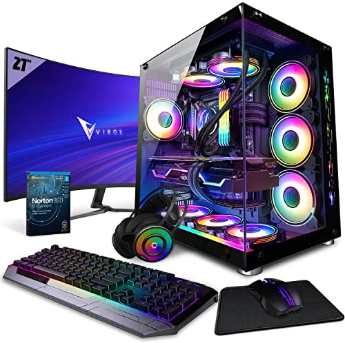 Vibox VIII-44 SG Gaming PC Set Komplett • Monitor 27 Zoll • Intel Core i9 12900KF 5,2 GHz • Nvidia RTX 3060 12 GB • 32 GB RAM • 1 TB NVMe M.2 SSD • 700W PSU • Windows 11 • WiFi