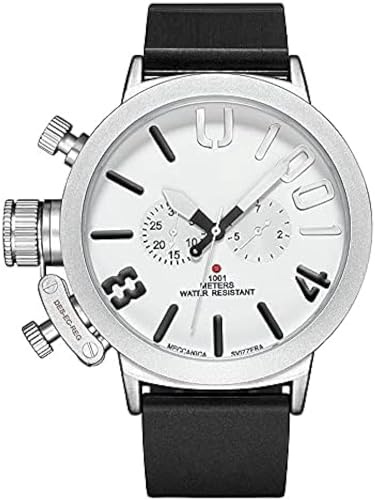 Orologi da Uomo con Cinturino in Silicone Meccanico Automatico丨3ATM Sport all'Aria Aperta Classico Luminoso Multifunzionale Business Casual Orologio da Polso Cronografo Analogico Militare,Wh