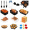 Feelhap Heißluftfritteuse Zubehör,20pc Zubehör Heißluftfritteuse für Ninja Foodi AF300EU AF400EU 7,6L-9.5L Und anderen Dual Zone Air Fryer Accessories,Airfryer Zubehör mit Silikoneinsatz